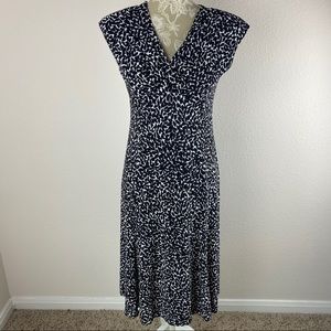 Jones New York Black White Dress Career Size 4 Print